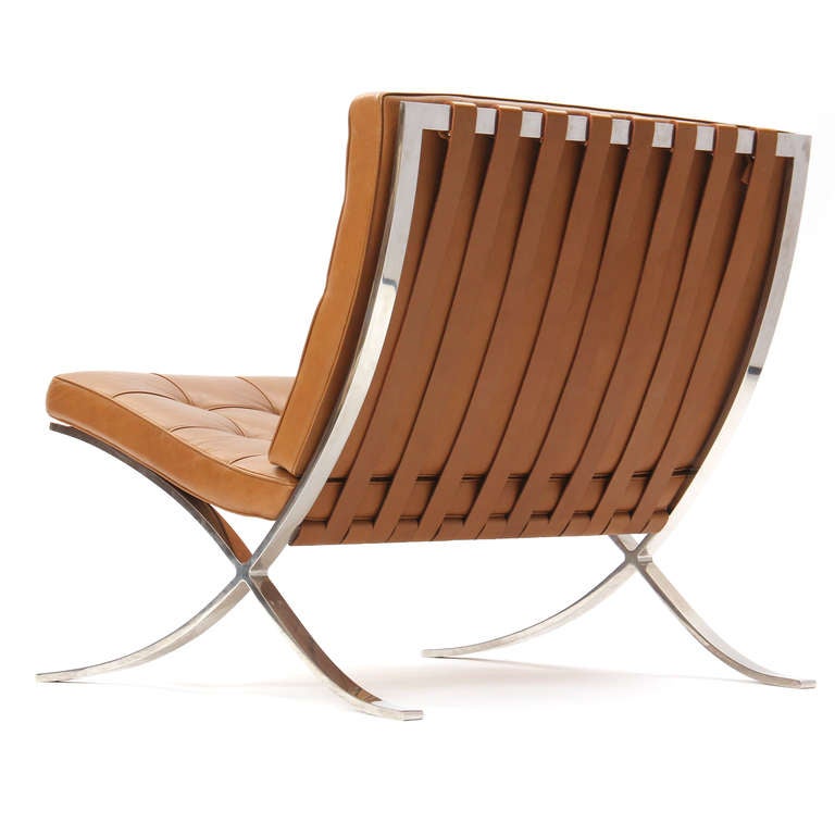 Barcelona Chair By Mies Van Der Rohe In Good Condition In Sagaponack, NY