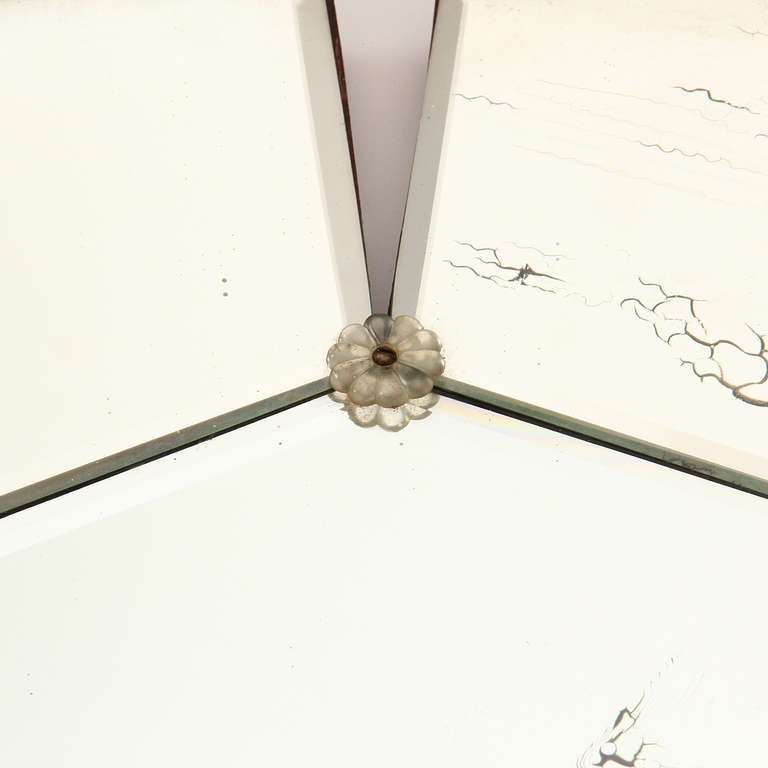 American Floral Wall Mirror from USA For Sale