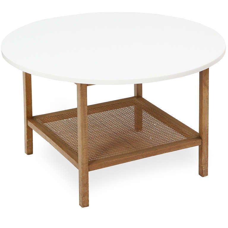 Mid-20th Century Rattan Shelf Side Table by Paul McCobb for Calvin Furniture, 1950s For Sale