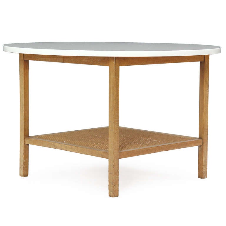 Mid-Century Modern Table d'appoint en rotin de Paul McCobb pour Calvin Furniture en vente