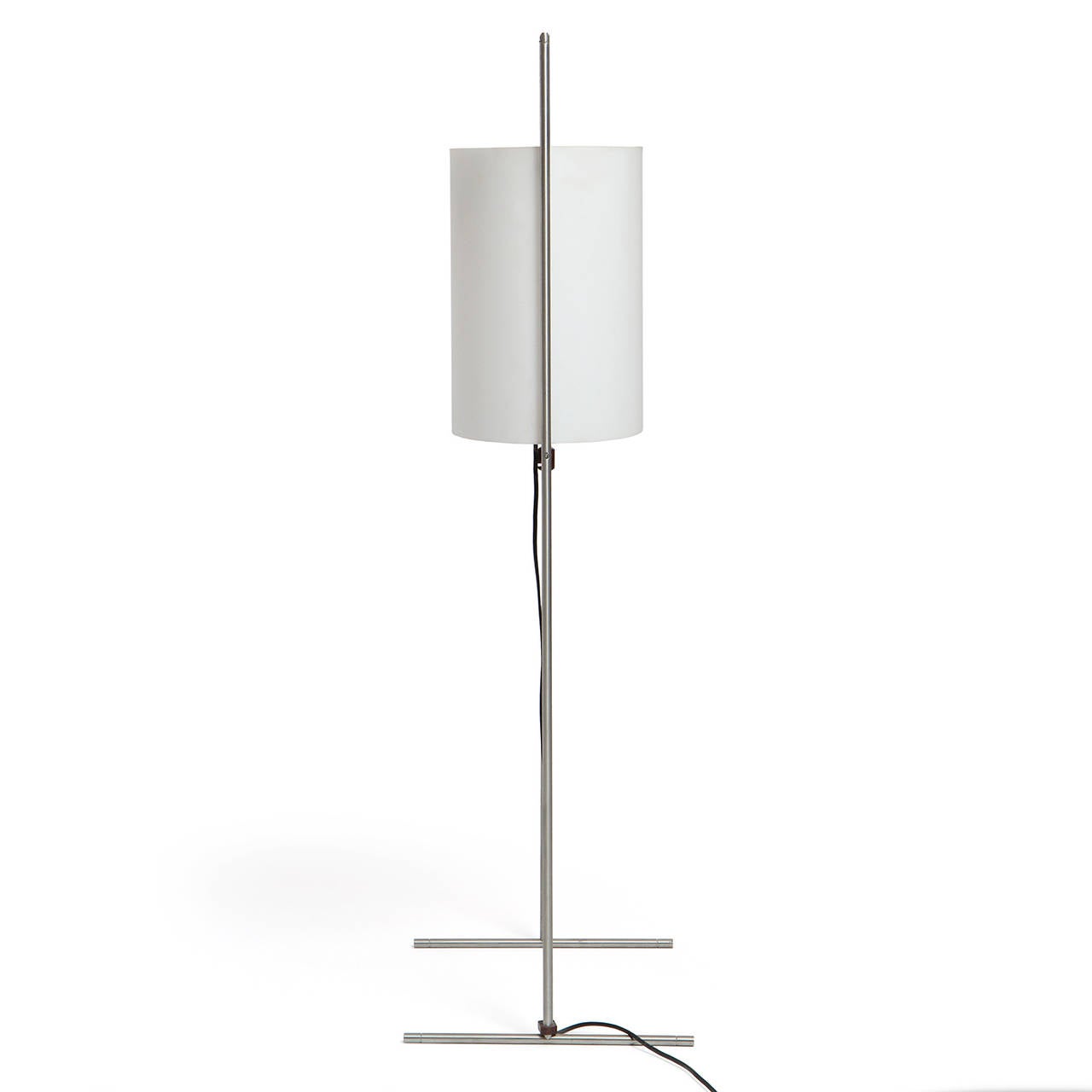 Italian Glass and Steel Floor Lamp In Good Condition For Sale In Sagaponack, NY