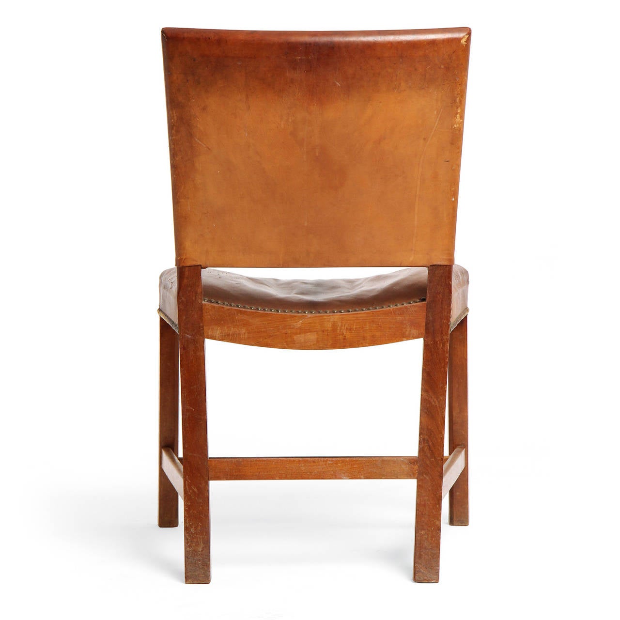 Mahogany & Leather 'Barcelona' Chair by Kaare Klint for Rud Rasmussen In Good Condition In Sagaponack, NY