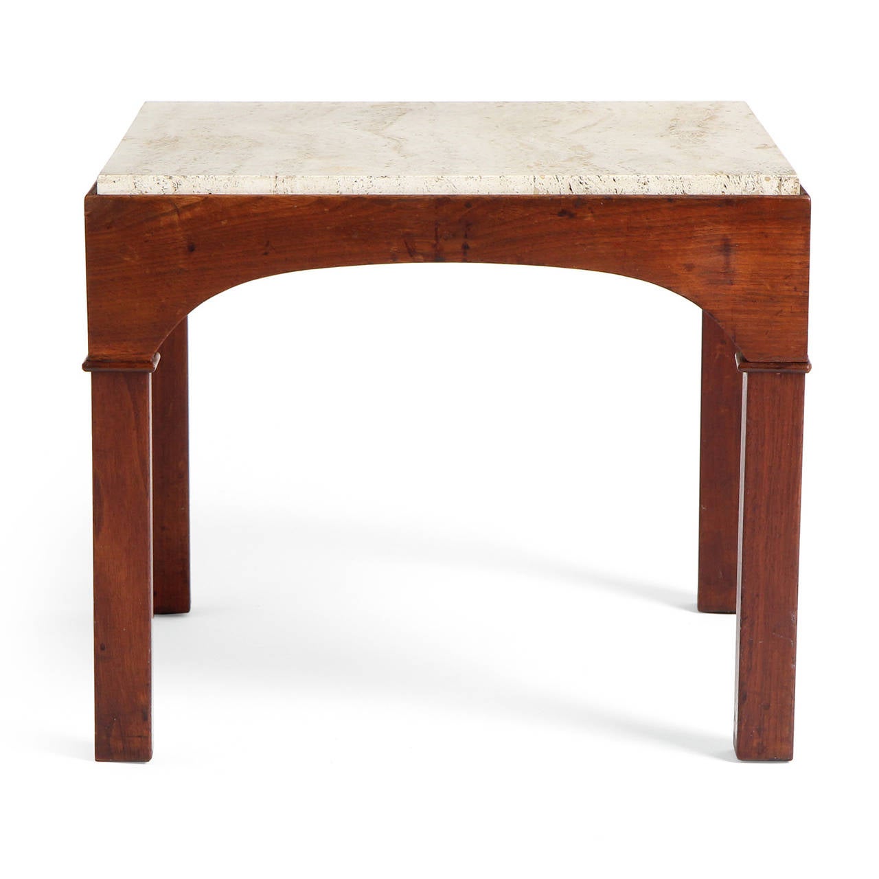 Mid-Century Modern Travertine-Top Tables by Brown Saltmen