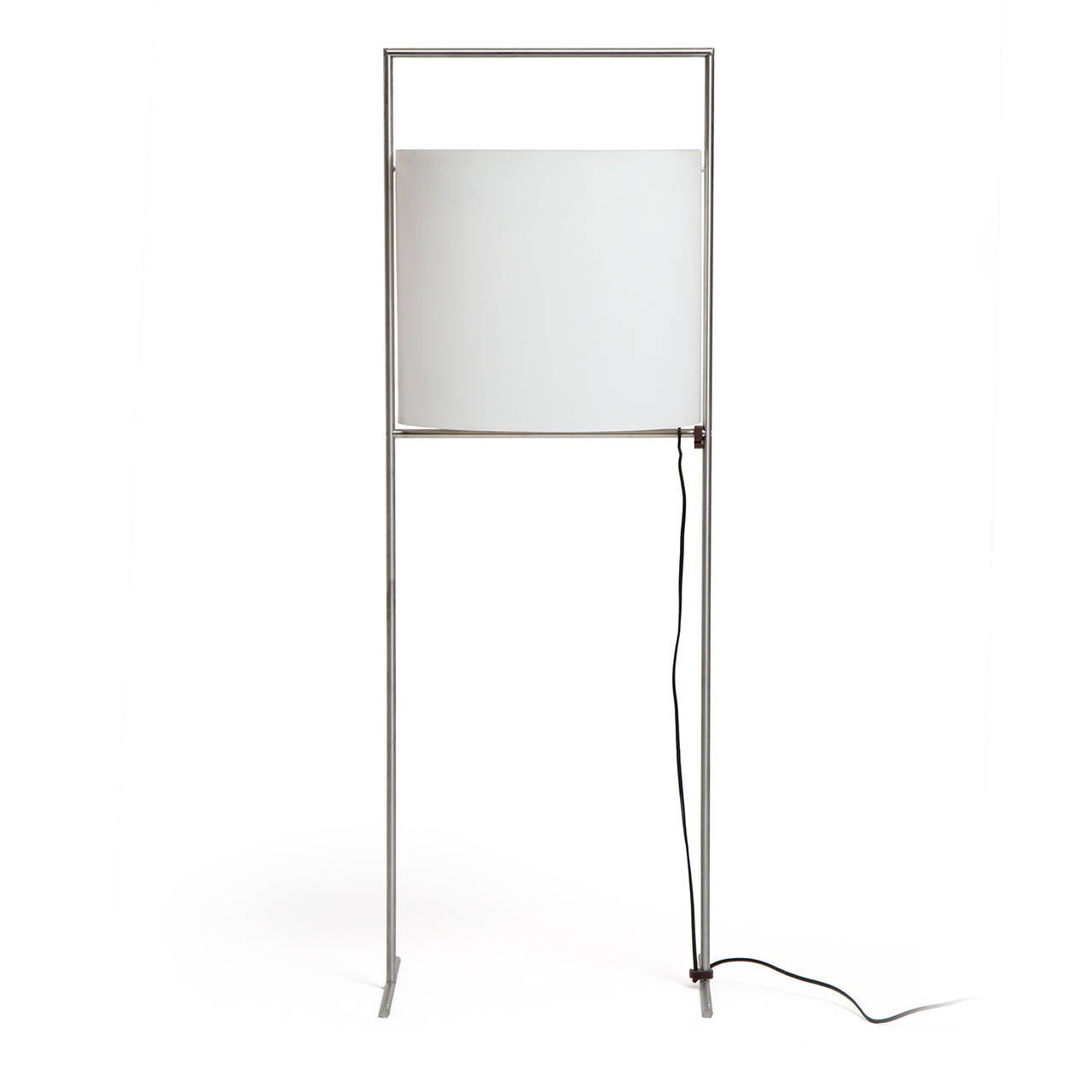 Late 20th Century Italian Glass and Steel Floor Lamp For Sale