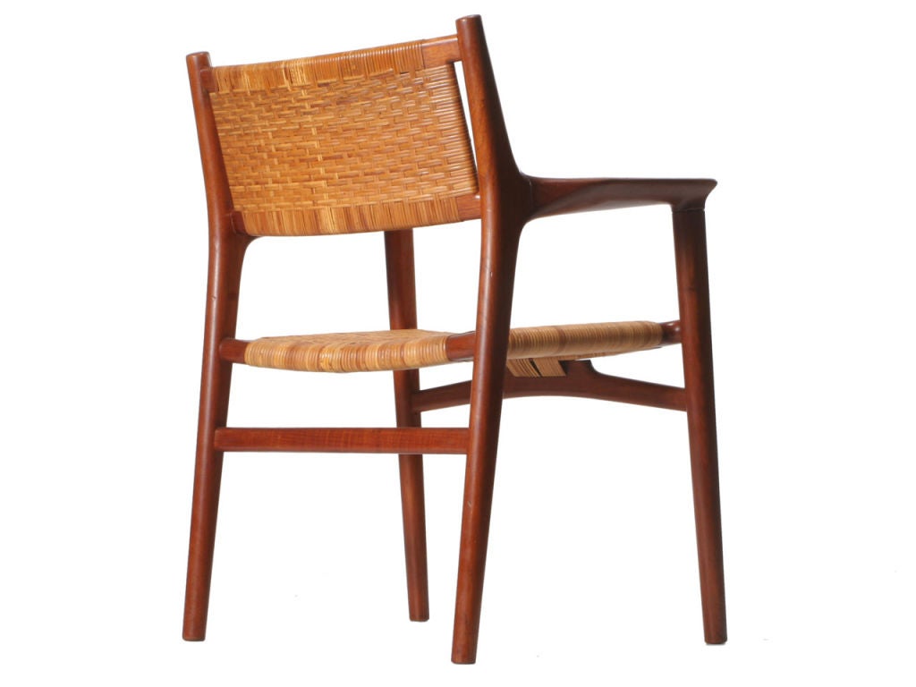 Teak and Cane Armchair by Hans Wegner In Good Condition For Sale In Sagaponack, NY
