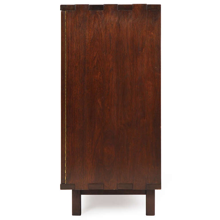Wardrobe with Natzler Tiles by Edward Wormley In Good Condition In Sagaponack, NY