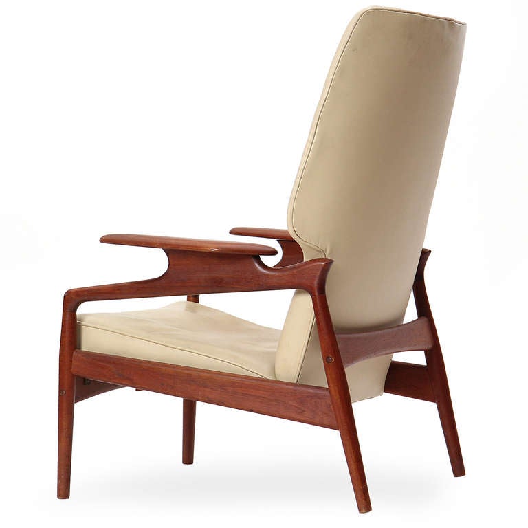 Teak Lounge Chair and Ottoman