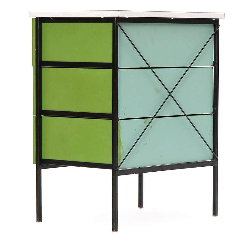 Mid-20th Century Steel Frame Nightstand by George Nelson