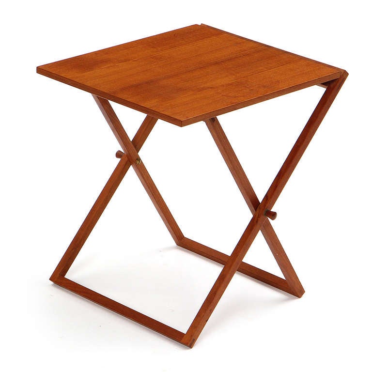 Teak Folding Tables by Illum Wikkelso For Sale 2