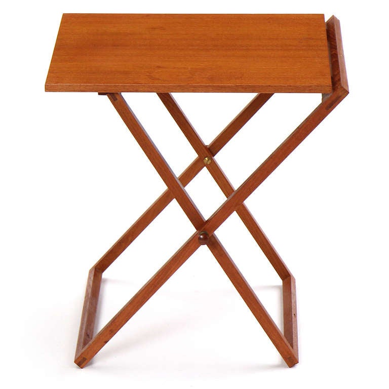 Teak Folding Tables by Illum Wikkelso For Sale 3