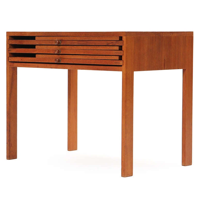 Scandinavian Modern Teak Folding Tables by Illum Wikkelso For Sale