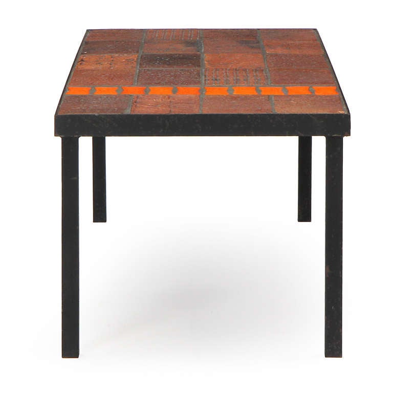 Mid-20th Century 1960s French Tile Topped Low Table
