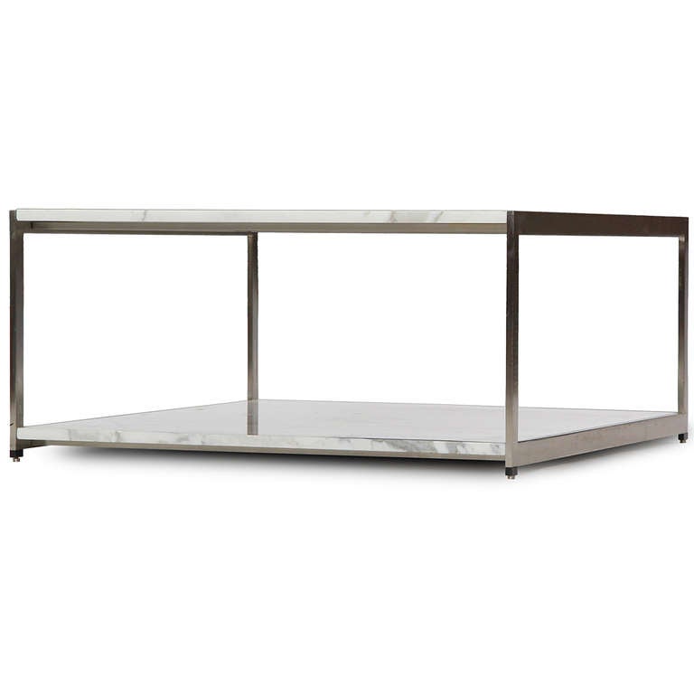 two tier marble coffee table