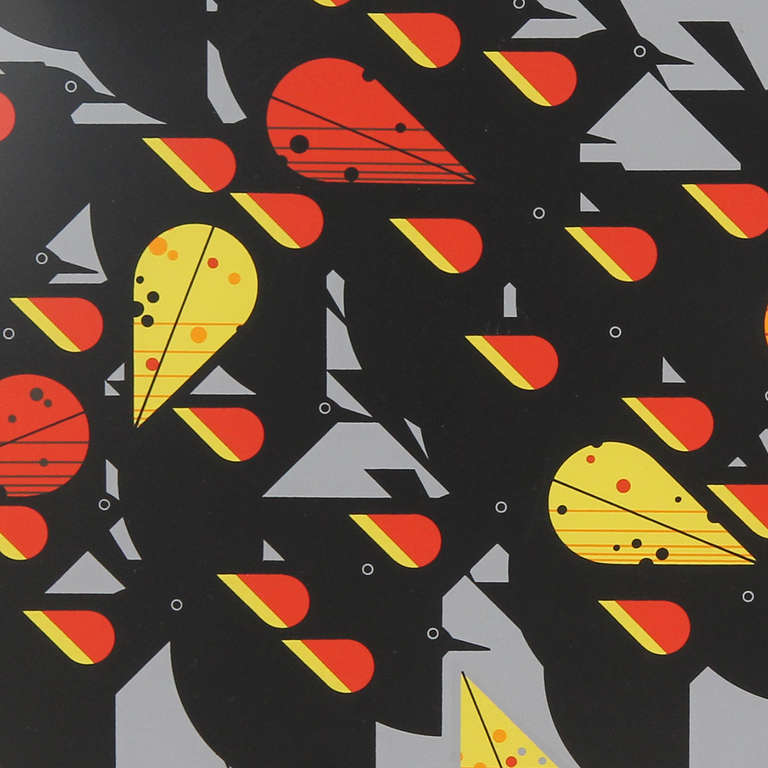 Limitierte Auflage der Serigraphie „Birds of a Feather“ (Rote geflügelte Schwarzvögel) im Zustand „Gut“ im Angebot in Sagaponack, NY