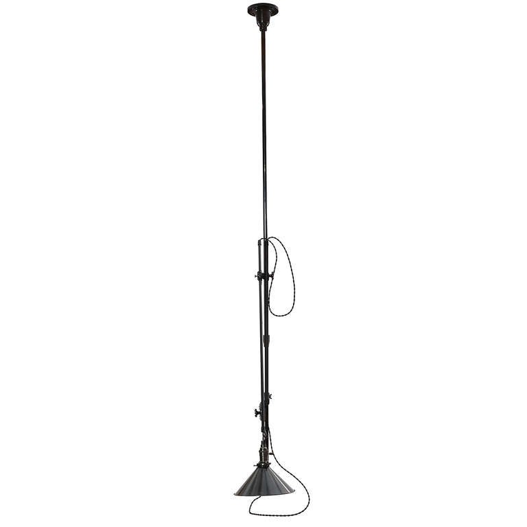 American Articulating Industrial Ceiling Lamp by O.C. White For Sale