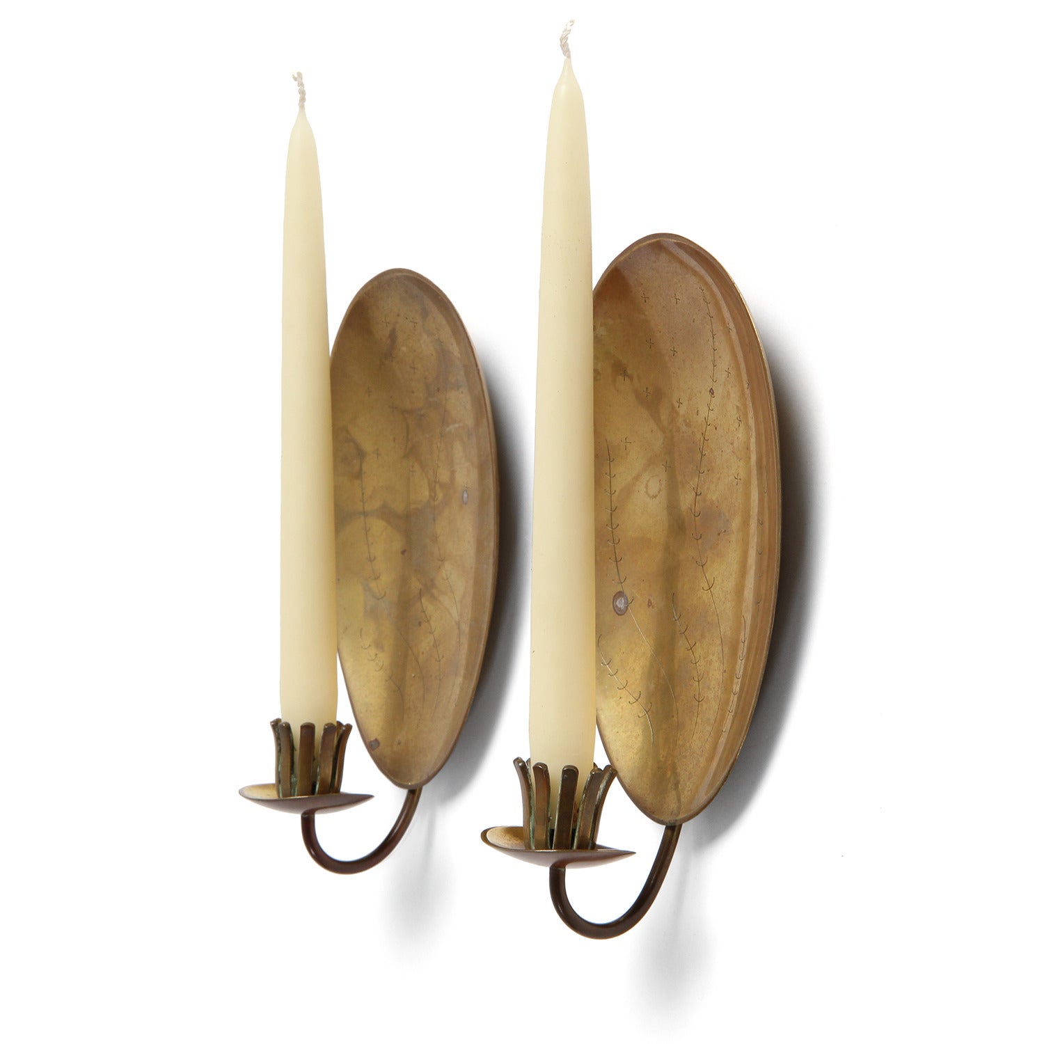 Finnish Bronze Candle Sconces For Sale