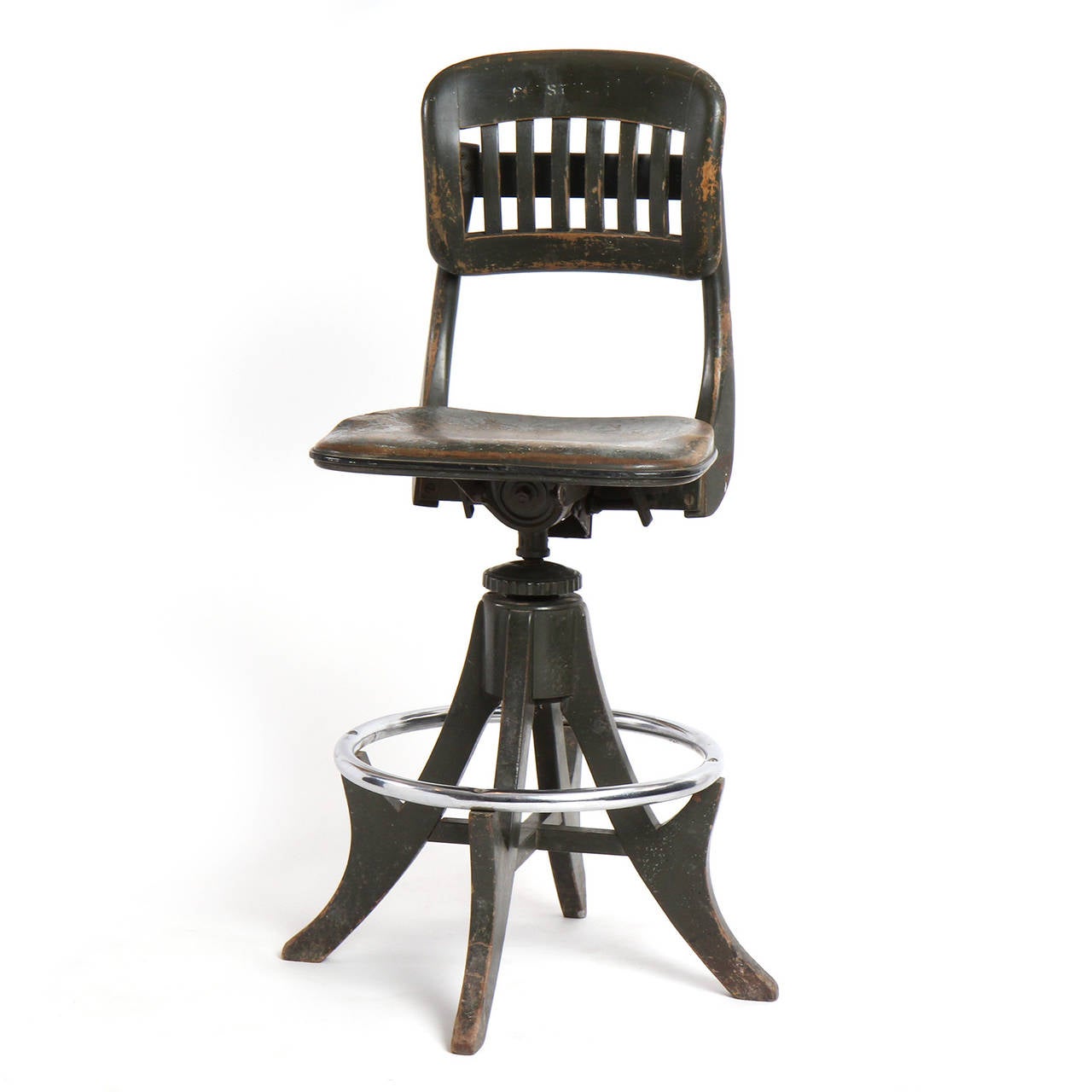 Mid-20th Century Adjustable Swivelling Stool by Sikes