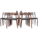 Rosewood Dining Chairs by J.L. Moller