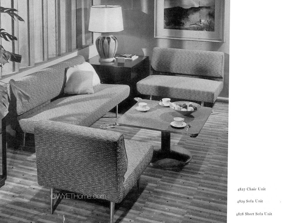 Gutter Back Lounges and Settee by Edward Wormley 3