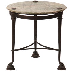 Neoclassical Marble And Bronze Side Table