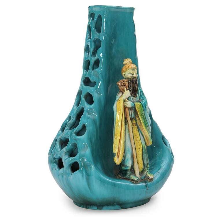 Ceramic Chinese Scholars Vase by Marcello Fantoni For Sale