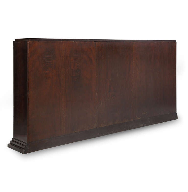 Mid-20th Century 1930s Unattributed French Modernist Rosewood Bookcase For Sale