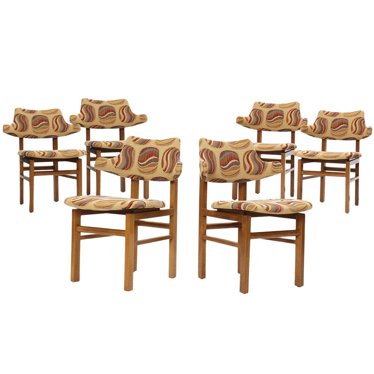 1950s Set of Six Dining Chairs by Edward Wormley for Dunbar
