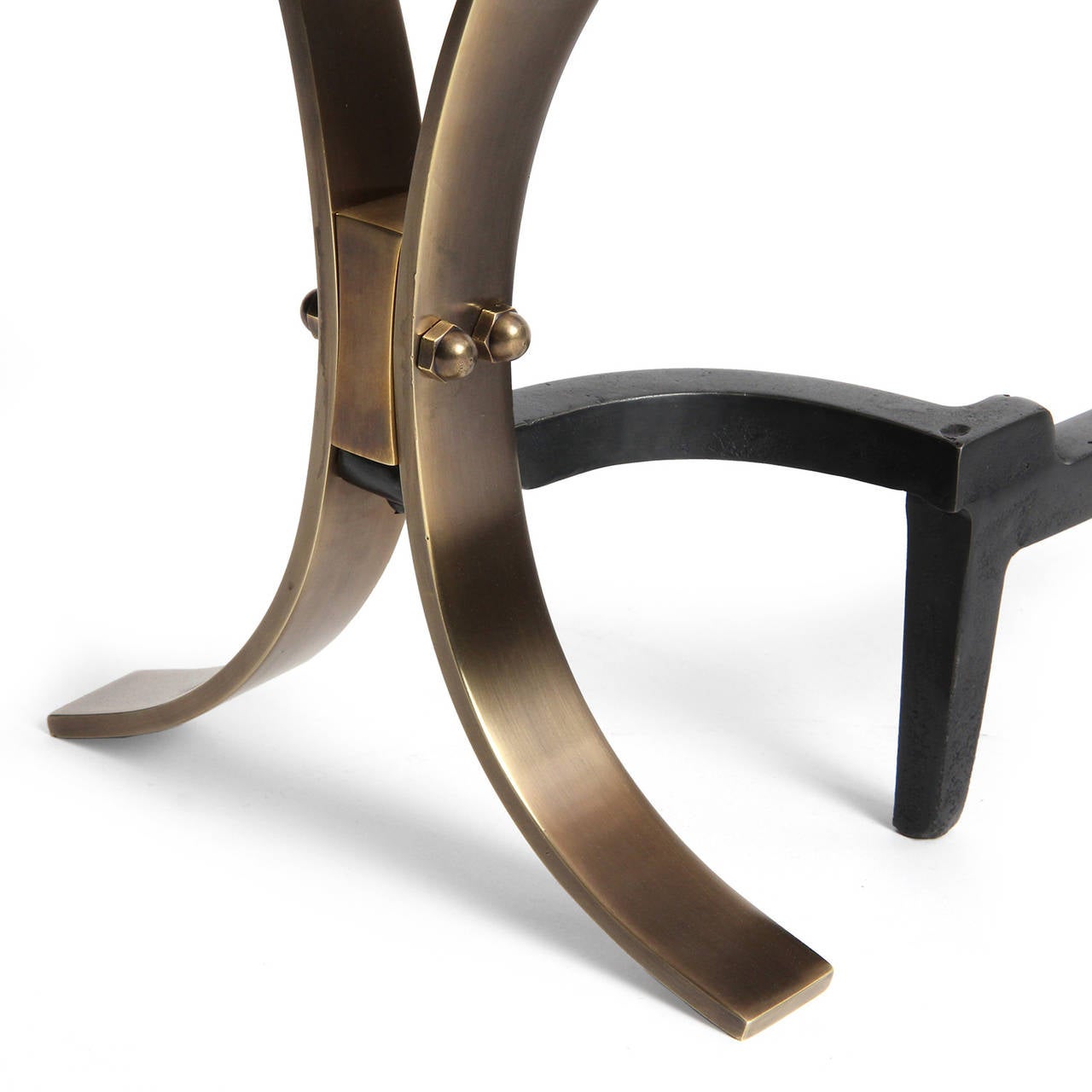 Sculptural Bronze Andirons from USA In Good Condition For Sale In Sagaponack, NY