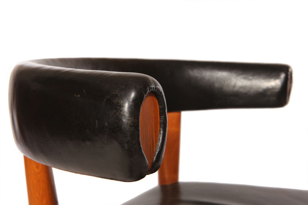Upholstered Bullhorn Chair by Hans Wegner In Excellent Condition In Sagaponack, NY