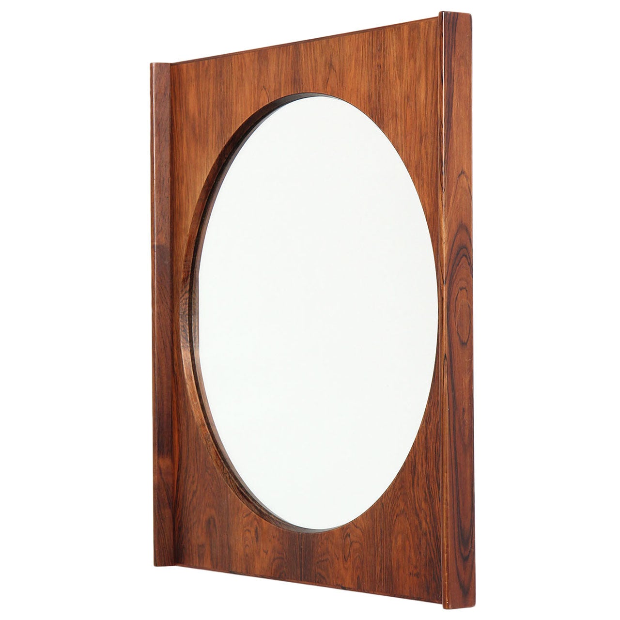 Rosewood Wall Mirror by Bruksbo For Sale