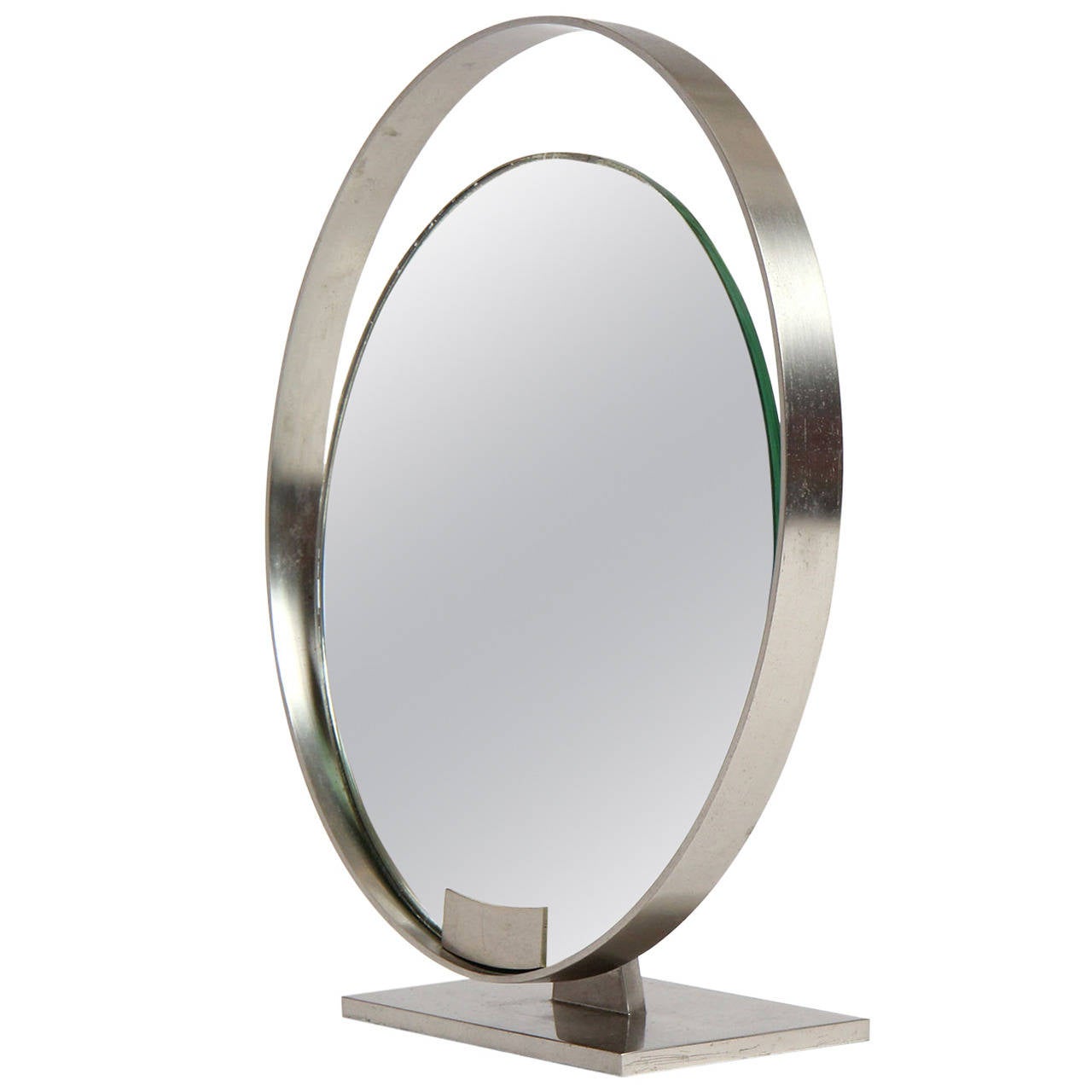 Modernist Steel Table Mirror at 1stDibs