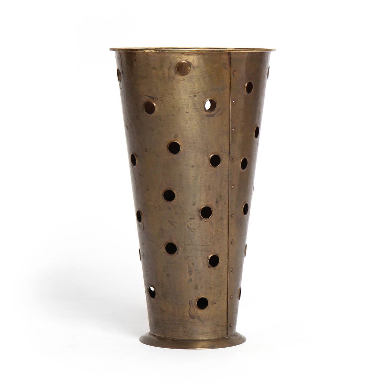 Arts and Crafts Perforated Bronze Umbrella Stand