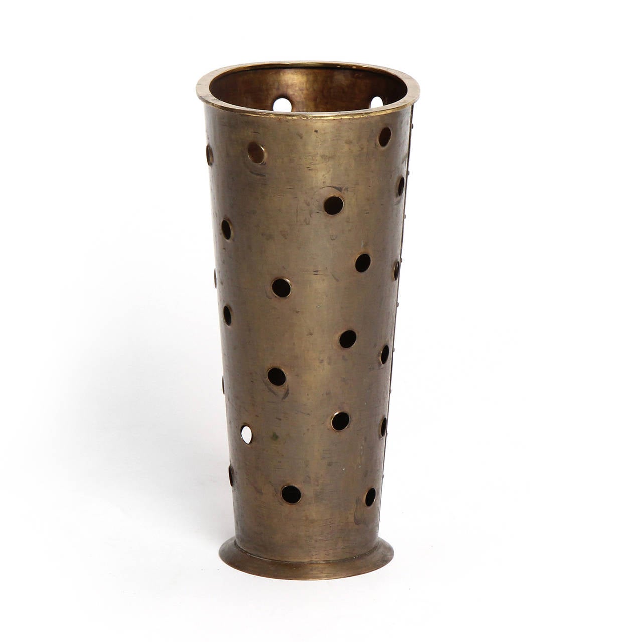 Perforated Bronze Umbrella Stand In Good Condition In Sagaponack, NY