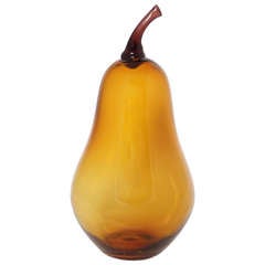 Glass Pear Sculpture by Seguso