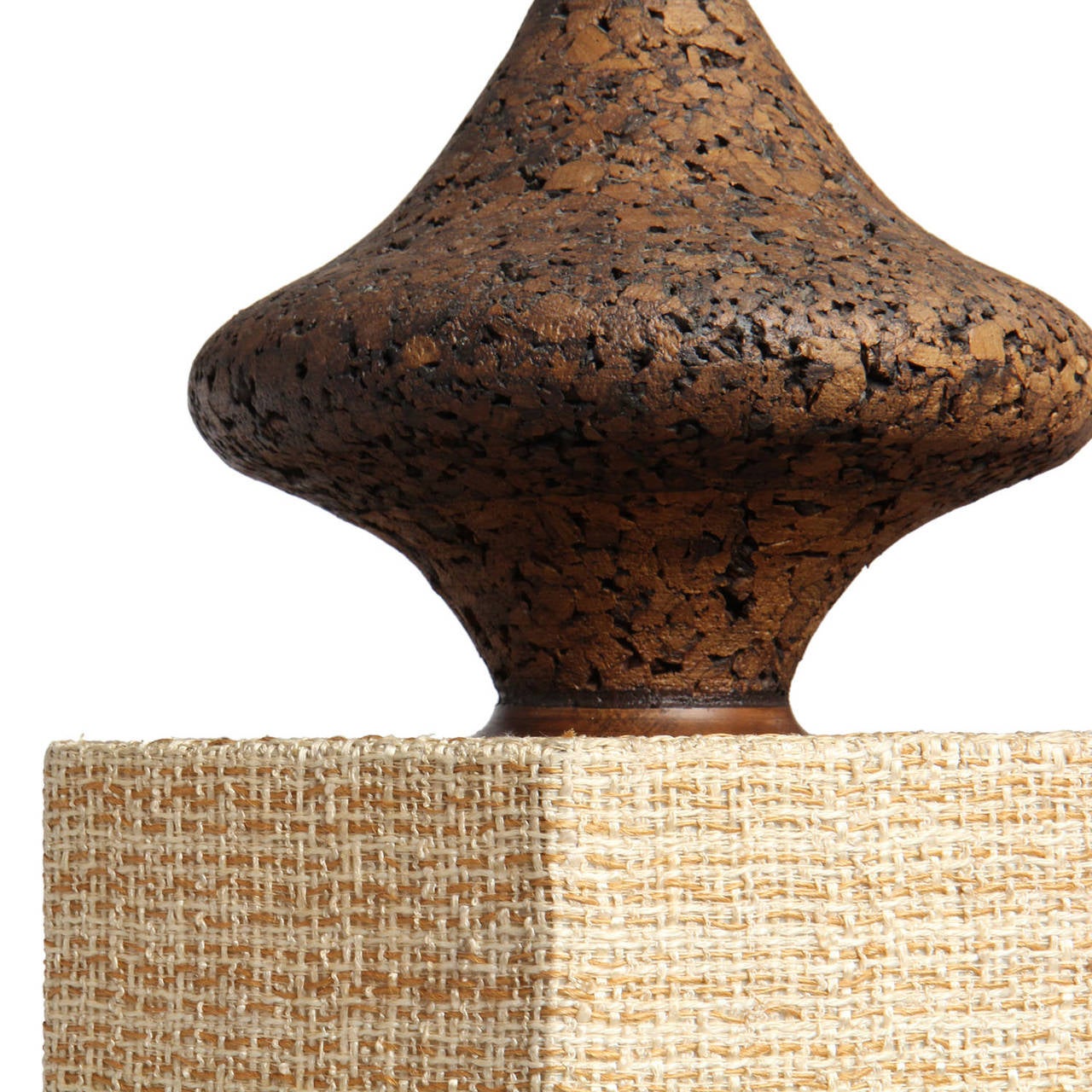 American Cork and Walnut Hanging Lamp For Sale