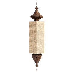 Cork and Walnut Hanging Lamp from USA