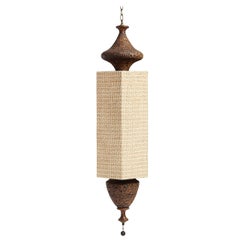 Cork and Walnut Hanging Lamp