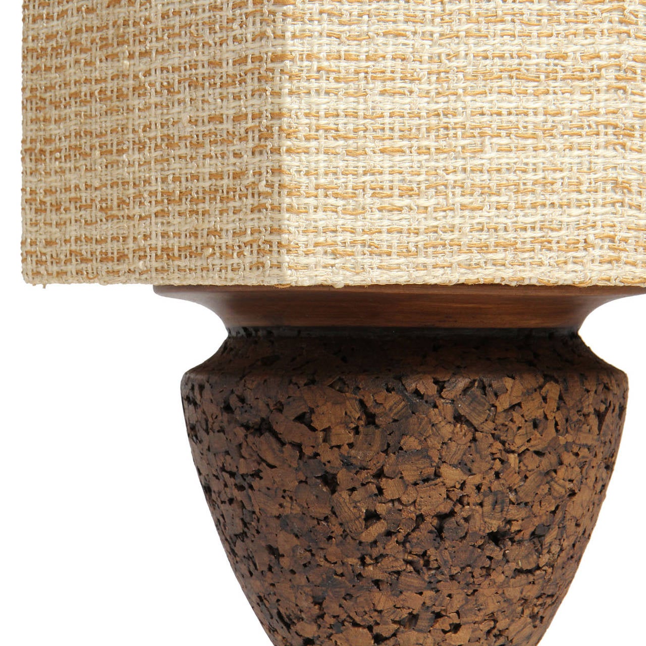 Cork and Walnut Hanging Lamp In Good Condition For Sale In Sagaponack, NY