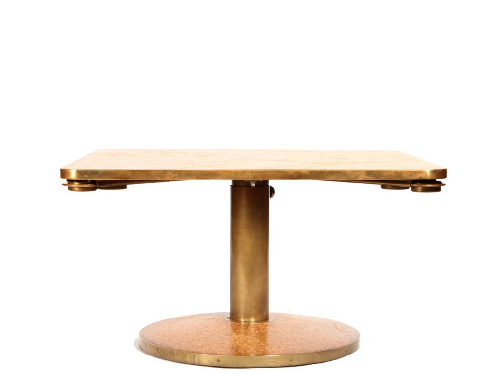Cork and Brass Game Table by Edward Wormley