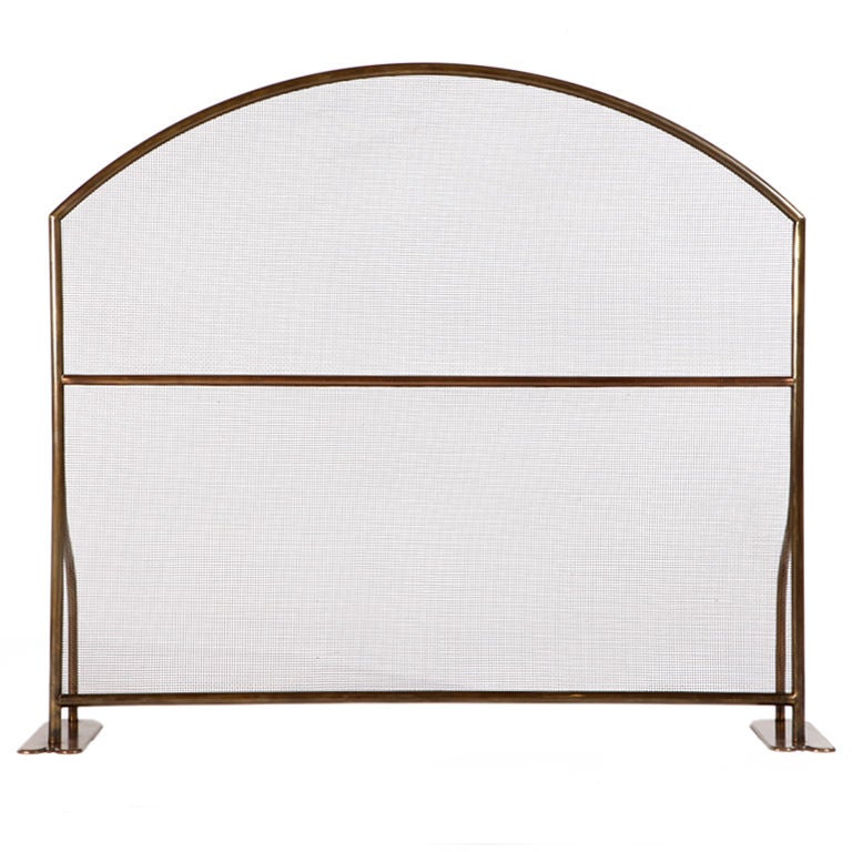 Brass Firescreen with Arched Top
