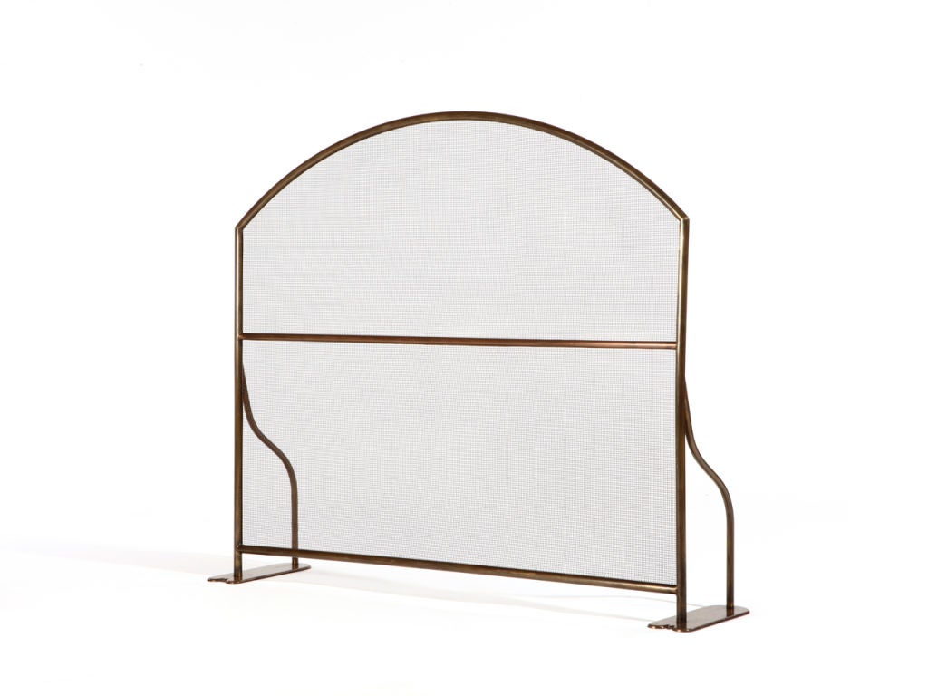 American Brass Firescreen with Arched Top