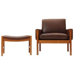 Lounge Chair and Ottoman By Hans J. Wegner
