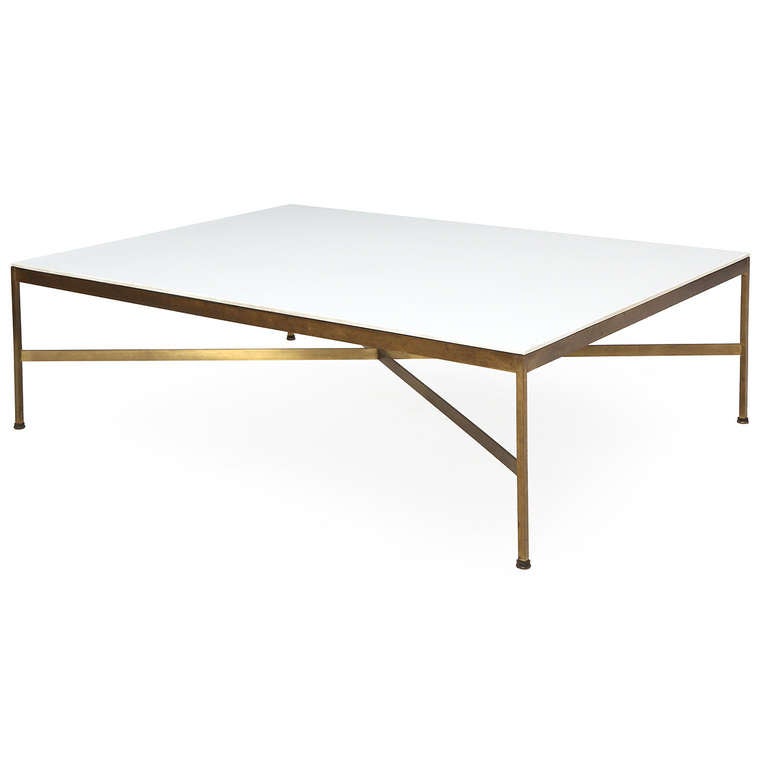 Mid-20th Century Milk Glass Low Table by Paul McCobb