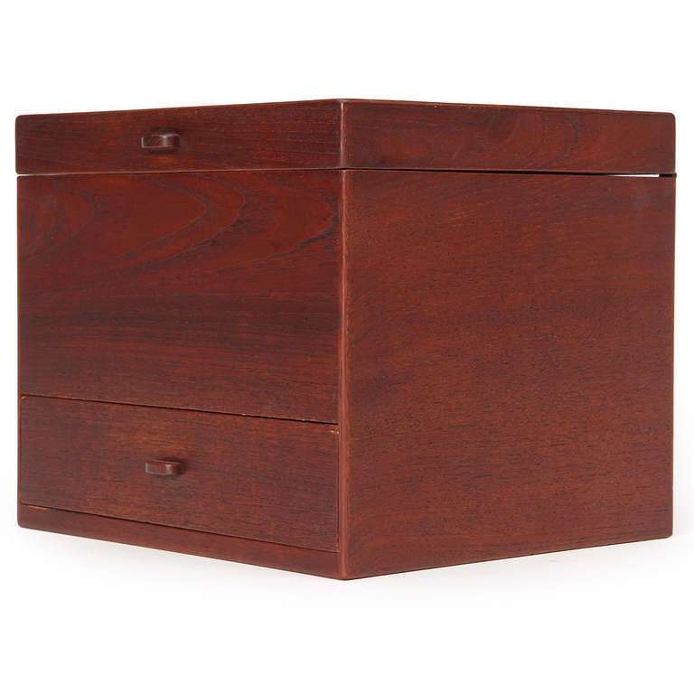 Scandinave moderne Boîte à bijoux en teck du Danemark, années 1950 en vente