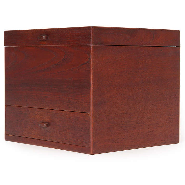 Scandinavian Modern Teak Jewelry Box For Sale