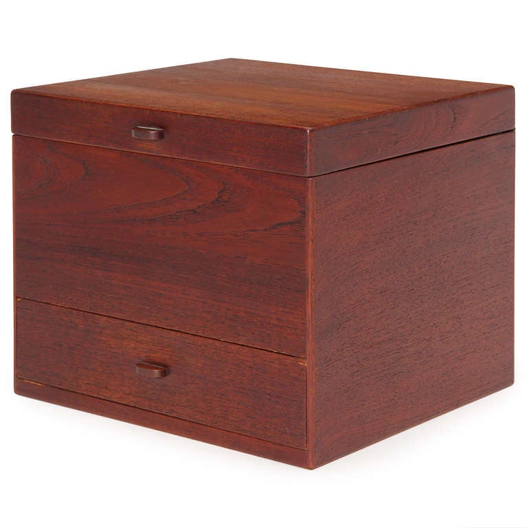 Danish Teak Jewelry Box For Sale