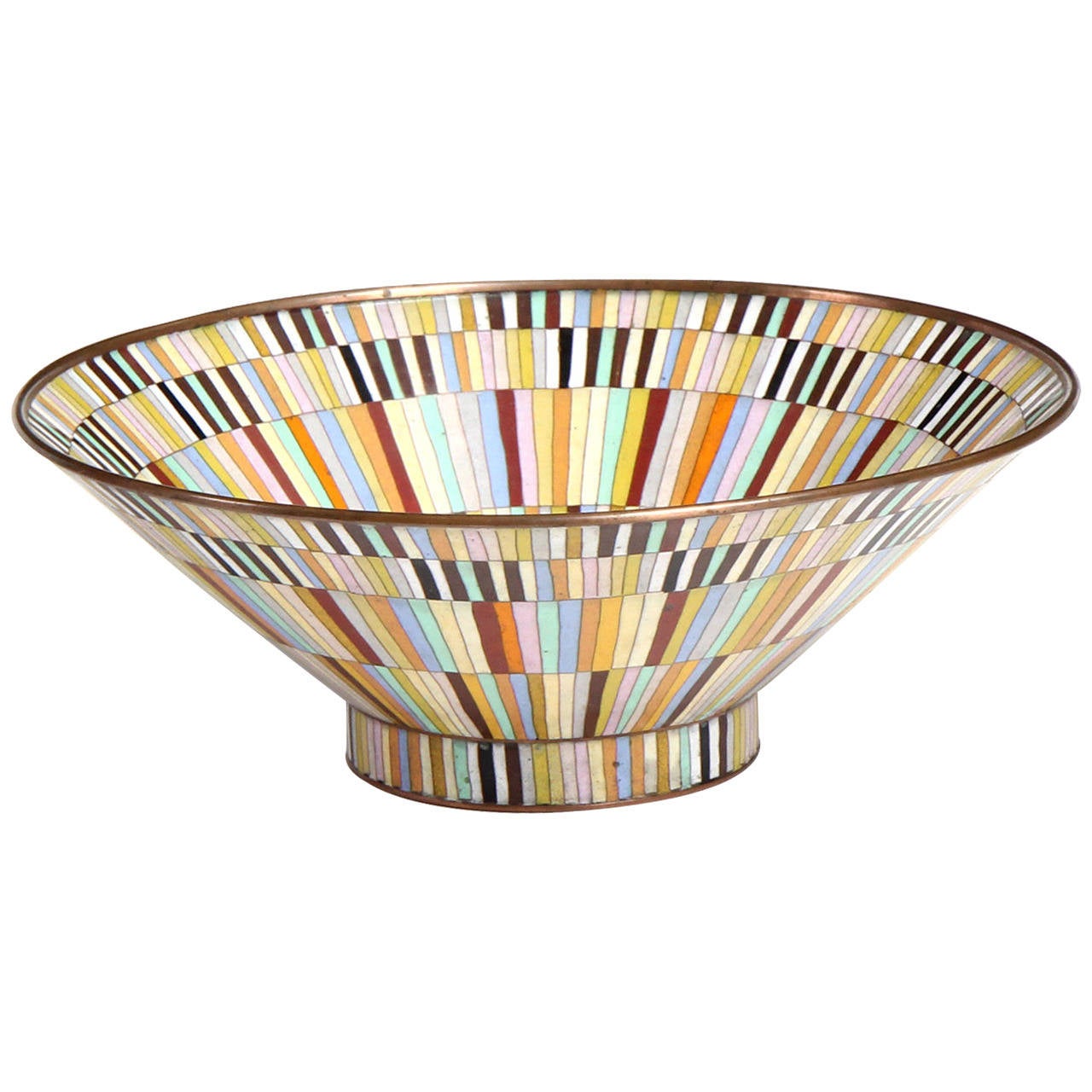 Footed Enamel Serving Bowl at 1stDibs