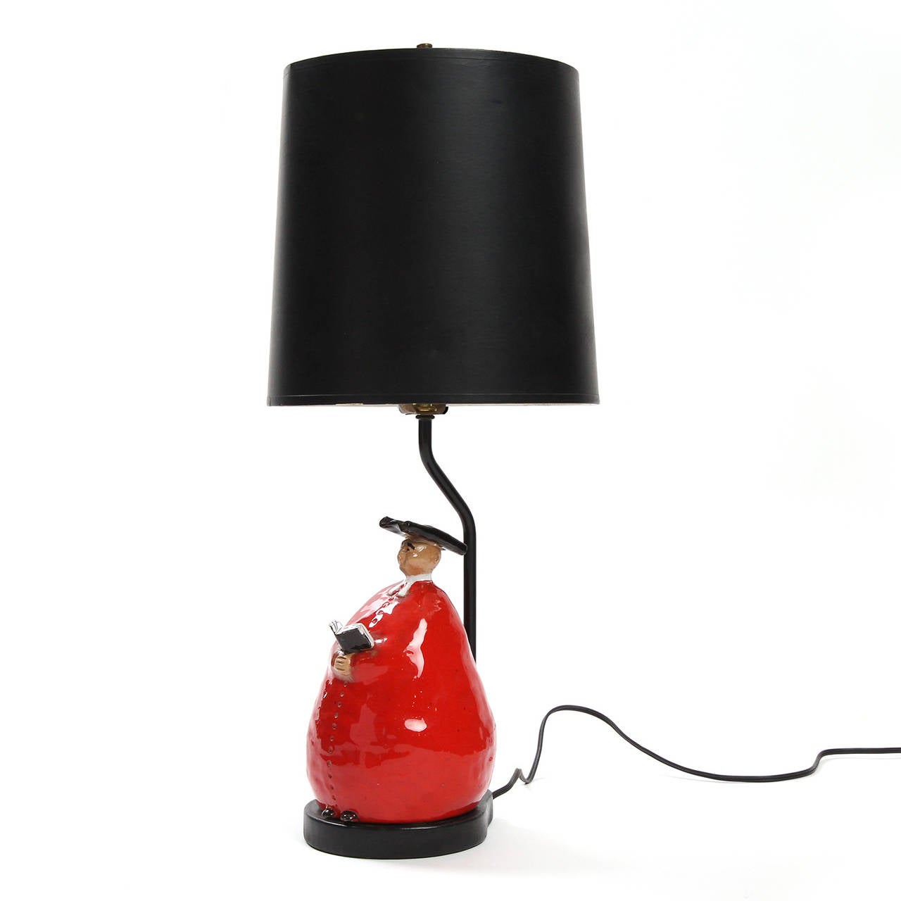 Figural Ceramic Table Lamp In Good Condition In Sagaponack, NY