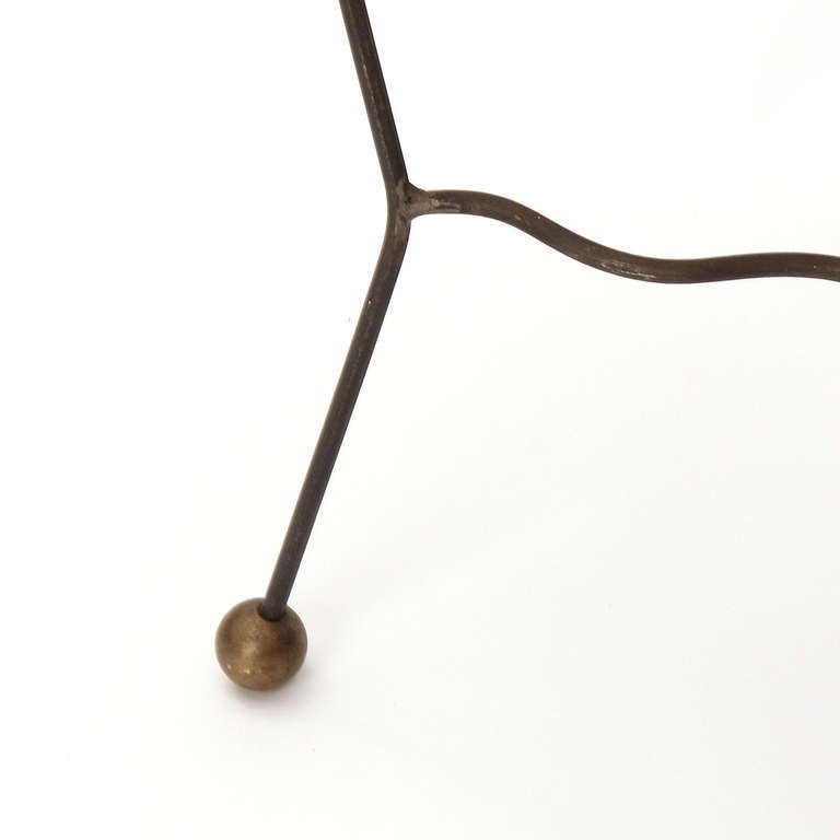Mid-20th Century 1950s American Perforated Steel, Iron and Brass Trompe L'oeil Table