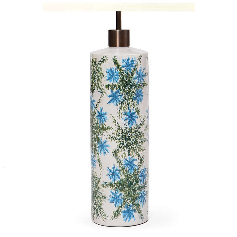 Flowering Italian Ceramic Table Lamp